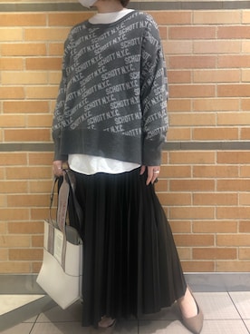 「ビーセカンド(B'2nd)」｜「アイテム（ニット/セーター）」を使った、amiさん（レディース・160cm）の秋コーディネート
