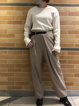 「ビーセカンド(B'2nd)」｜「アイテム（Tシャツ/カットソー）」を使った、amiさん（レディース・160cm）の冬コーディネート