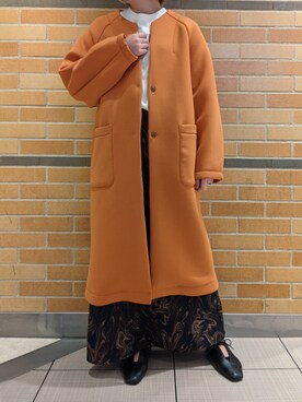 ノーカラーコクーンコートを使った人気ファッションコーディネート - WEAR