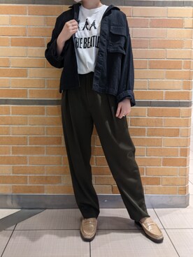 「MANASTASH（マナスタッシュ）のアイテム（ブルゾン）」を使った、amiさん（レディース・160cm）の春コーディネート