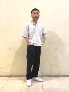 「Wrangler（ラングラー）の【別注】＜Wrangler（ラングラー）＞ EASY 5P PANTS/パンツ（その他パンツ、ブラック系）」を使った、NISHIDAさん（メンズ・163cm）の春コーディネート