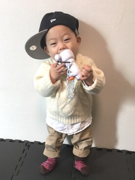 「H&M baby」｜「アイテム（帽子）」を使った、ao&akaさん（キッズ・70cm）の春コーディネート