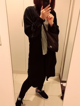 「MACPHEE（マカフィー）のアイテム（シャツワンピース）」を使った、Sakuさん（レディース・163cm）の秋コーディネート