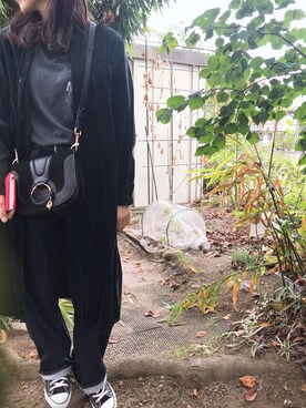 「MACPHEE（マカフィー）のアイテム（シャツワンピース）」を使った、Sakuさん（レディース・163cm）の秋コーディネート