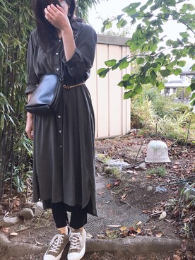 「MHL.」｜「アイテム（ワンピース/ドレス）」を使った、Sakuさん（レディース・163cm）の秋コーディネート