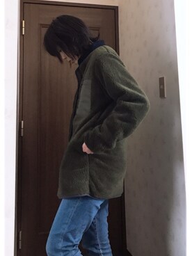 「Ungrid（アングリッド）のハイウエストストスリ（デニムパンツ）」を使った、Sakuさん（レディース・163cm）の冬コーディネート