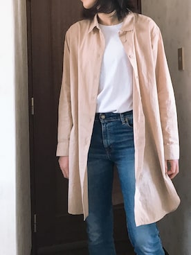 「Ungrid（アングリッド）のハイウエストストスリ（デニムパンツ）」を使った、Sakuさん（レディース・163cm）の春コーディネート