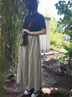 「MEDE19F（メデジュウキュウ）のアイテム（スカート）」を使った、Sakuさん（レディース・163cm）の夏コーディネート