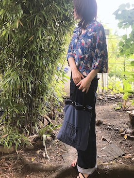 「NINE（ナイン）のアイテム（バッグ）」を使った、Sakuさん（レディース・163cm）の夏コーディネート