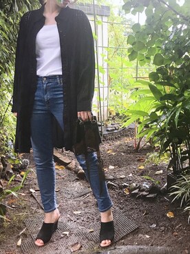 「Ungrid（アングリッド）のハイウエストストスリ（デニムパンツ）」を使った、Sakuさん（レディース・163cm）の夏コーディネート