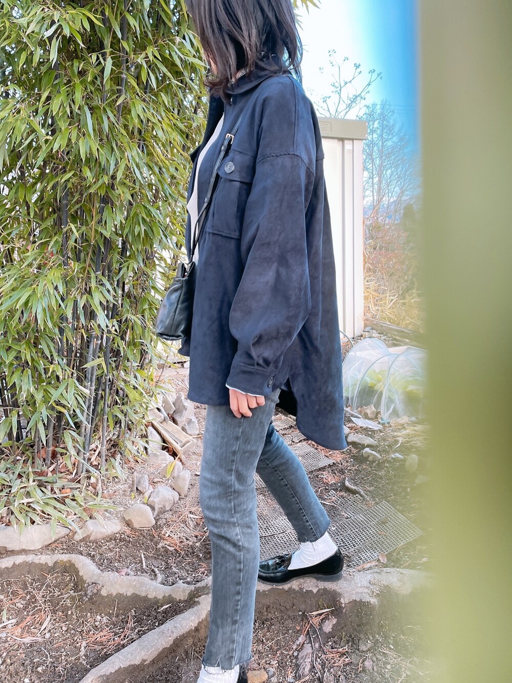 ジーナシス ヌバックライクBIGシャツコートコート デニム シャツ コート 新品 JEANASIS（ジーナシス）の「ヌバックライクBIGシャツコート/826215