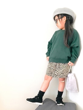 「niko and...（ニコアンド）のアイテム（ハンチング/ベレー帽）」を使った、a n n eさん（キッズ・100cm）の秋コーディネート