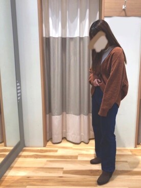 「Samansa Mos2 blue」｜「アイテム（ブーティ）」を使った、マナさん（レディース・149cm）の秋コーディネート