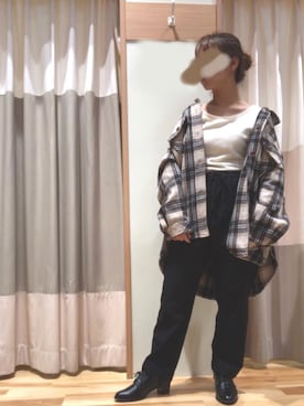「Samansa Mos2 blue」｜「アイテム（ブーティ）」を使った、マナさん（レディース・149cm）の秋コーディネート
