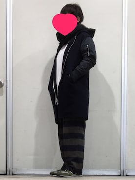 「URBAN RESEARCH（アーバンリサーチ）のアイテム（MA-1）」を使った、ねこ ぱんちさん（レディース・160cm）の冬コーディネート