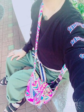「BEAMS（ビームス）のChampion×BEAMS / “THRASHER COLLECTION” ロングスリーブT（Tシャツ/カットソー、ブラック系）」を使った、ねこ ぱんちさん（レディース・160cm）の夏コーディネート