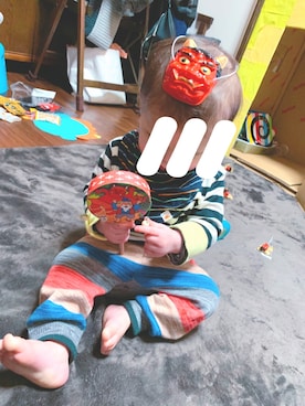 「節分」｜「アイテム（その他）」を使った、Rujさん（キッズ・70cm）の冬コーディネート