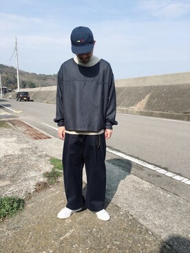 「RYU（リュー）のアイテム（帽子）」を使った、Fluffyさん（メンズ・171cm）の冬コーディネート