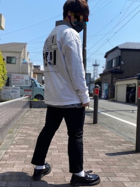 「GU（ジーユー）の（GU）スキニーフィットジーンズ（MEN ⁄ ジーンズ）」を使った、のぼるさん（メンズ・155cm）の春コーディネート