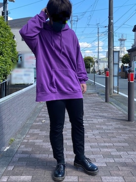 「GU（ジーユー）の（GU）スキニーフィットジーンズ（MEN ⁄ ジーンズ）」を使った、のぼるさん（メンズ・155cm）の春コーディネート