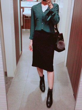 「とろみシャツ」｜「アイテム（ブーツ）」を使った、yuukiさん（レディース・170cm）の秋コーディネート