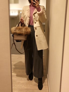 「ROPE' PICNIC（ロペピクニック）のアイテム（ムートンコート）」を使った、yuukiさん（レディース・170cm）の秋コーディネート