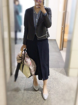 「NATURAL BEAUTY BASIC（ナチュラルビューティーベーシック）のアイテム（ライダースジャケット）」を使った、yuukiさん（レディース・170cm）の春コーディネート