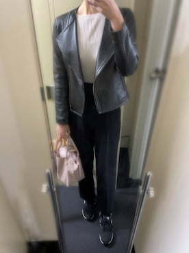 「NATURAL BEAUTY BASIC（ナチュラルビューティーベーシック）のアイテム（ライダースジャケット）」を使った、yuukiさん（レディース・170cm）の春コーディネート