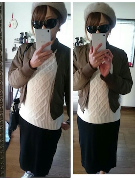 「LIPSERVICE（リップサービス）のアイテム（ハンチング/ベレー帽）」を使った、ღ✧mizzunnn✧ღさん（レディース・159cm）の冬コーディネート