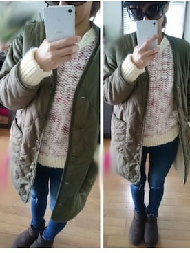 「UGG」｜「アイテム（ノーカラージャケット）」を使った、ღ✧mizzunnn✧ღさん（レディース・159cm）の冬コーディネート