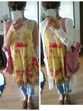 「ジーユーコーデ」｜「アイテム（ワンピース/ドレス）」を使った、ღ✧mizzunnn✧ღさん（レディース・159cm）の春コーディネート