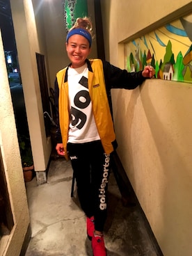 「gol.（ゴル）のアイテム（ブルゾン）」を使った、DiegoMikidonaさん（レディース・156cm）の秋コーディネート