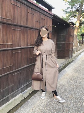 「JOINT WORKS（ジョイントワークス）のアイテム（ワンピース/ドレス）」を使った、ミユキさん（レディース・154cm）の秋コーディネート
