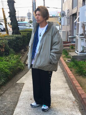 「AIR MAX」｜「アイテム（ダウンジャケット/コート）」を使った、Chuuuさん（メンズ・171cm）の冬コーディネート