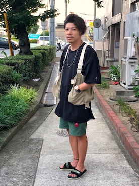 「snowpeak」｜「アイテム（アクセサリー）」を使った、Chuuuさん（メンズ・170cm）の夏コーディネート
