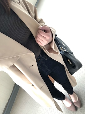 「one after another NICE CLAUP（ワンアフターアナザーナイスクラップ）のアイテム（トレンチコート）」を使った、maさん（レディース・156cm）の冬コーディネート