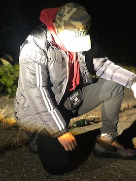 「CONVERSE（コンバース）のアイテム（ダウンジャケット/コート）」を使った、ZINYさん（メンズ・168cm）の秋コーディネート