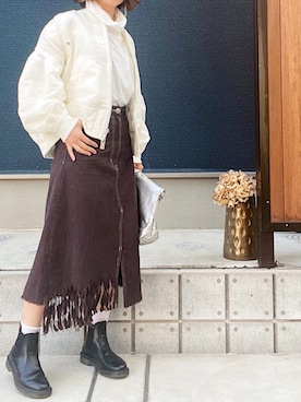 「アイテム（MA-1）」を使った、YYYYYSさん（レディース・165cm・40代）の春コーディネート