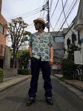 「Schott（ショット）のSchott/ショット/TC WORK PANTS/ティーシー ワーク パンツ（チノパンツ）」を使った、Ryuji Abeさん（メンズ・176cm）の春コーディネート