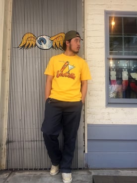 「Schott(ショット)のアイテム(Tシャツ/カットソー)」を使った、Ryuji Abeさん(メンズ・176cm)の春コーディネート