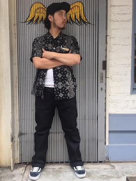「Schott(ショット)のアイテム(チノパンツ)」を使った、Ryuji Abeさん(メンズ・176cm)の夏コーディネート