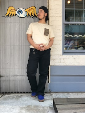 「schott(ショット)のアイテム(キャップ)」を使った、Ryuji Abeさん(メンズ・176cm)の夏コーディネート