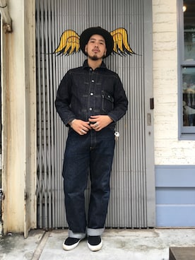 「schott（ショット）のアイテム（パンツ）」を使った、Ryuji Abeさん（メンズ・176cm）の秋コーディネート