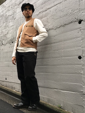 「Schott(ショット)のアイテム(チノパンツ)」を使った、Ryuji Abeさん(メンズ・176cm)の秋コーディネート