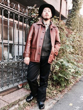 「Schott(ショット)のアイテム(チノパンツ)」を使った、Ryuji Abeさん(メンズ・176cm)の秋コーディネート