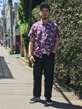 「Schott（ショット）のSchott/ショット/TC WORK PANTS/ティーシー ワーク パンツ（チノパンツ）」を使った、Ryuji Abeさん（メンズ・176cm）の春コーディネート