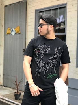 「Schott（ショット）のSchott/ショット/TC WORK PANTS/ティーシー ワーク パンツ（チノパンツ）」を使った、Ryuji Abeさん（メンズ・176cm）の夏コーディネート