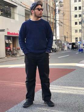 「Schott（ショット）のSchott/ショット/TC WORK PANTS/ティーシー ワーク パンツ（チノパンツ）」を使った、Ryuji Abeさん（メンズ・176cm）の秋コーディネート