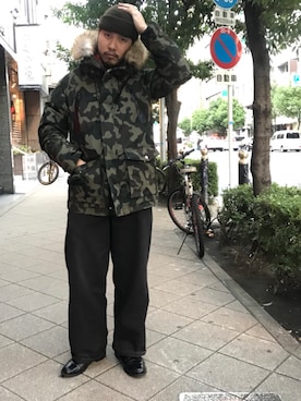 「schott(ショット)のアイテム(ダウンジャケット/コート)」を使った、Ryuji Abeさん(メンズ・176cm)の秋コーディネート