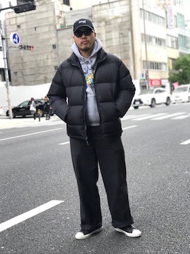 「schott(ショット)のアイテム(ダウンジャケット/コート)」を使った、Ryuji Abeさん(メンズ・176cm)の秋コーディネート